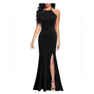 Black maxi dress new with tags Lyrur brand size xl